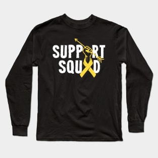 Support Squad Bone Cancer Awareness yellow Ribbon Long Sleeve T-Shirt